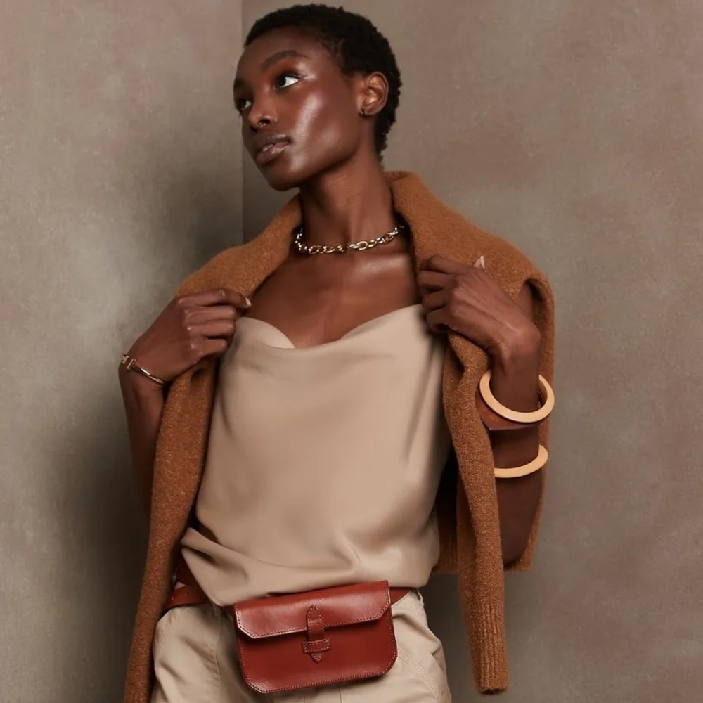 NWT Banana Republic Silky Cowl Neck Camisole - Champagne Toast